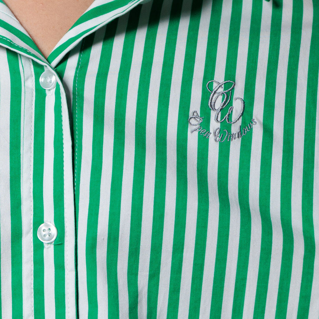 Le Laurian | Striped White & Green